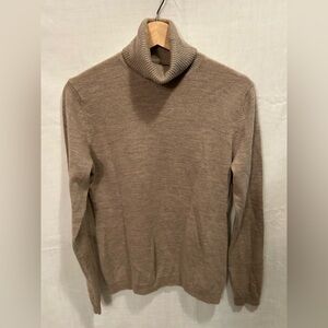 Women’s Jones New York Taupe Turtleneck Sweater - 100% Merino Wool